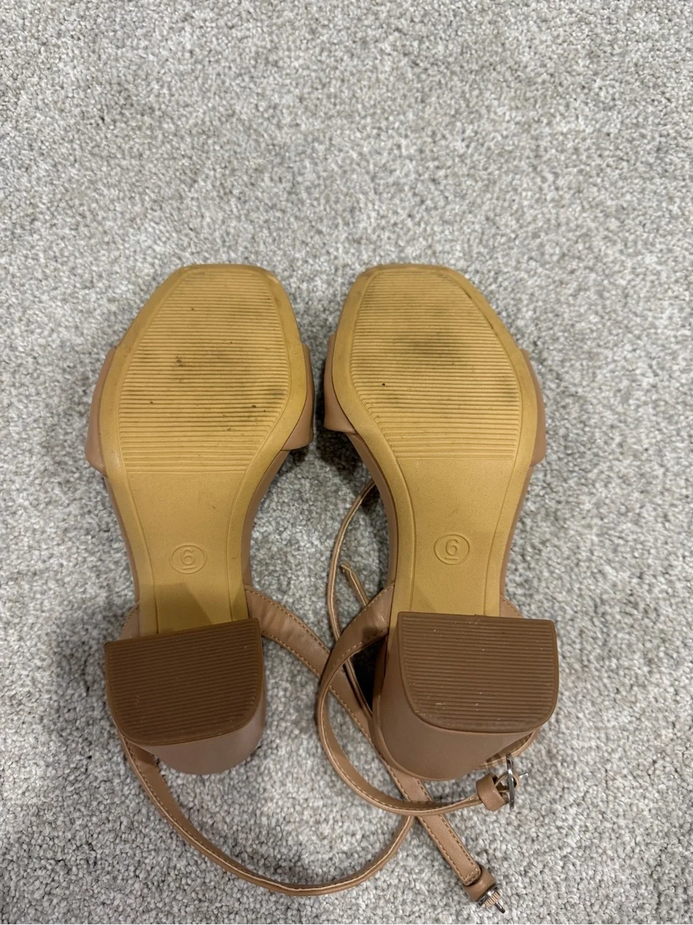 a new day Tan Square-Toe Slingback Heels